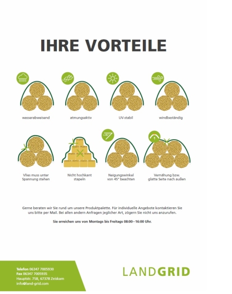 Strohvlies / Heuvlies - 15,6 x 25m - 140g/m²